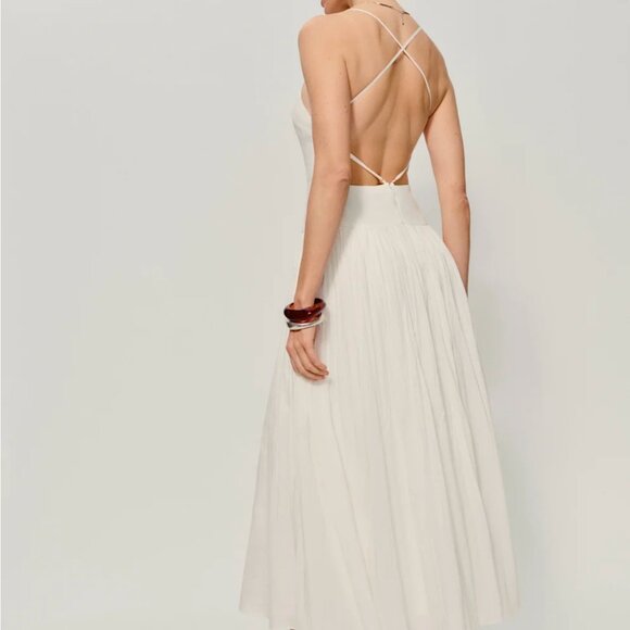 Reformation Perlette Dress Ivory - Size 8 - Picture 5 of 6